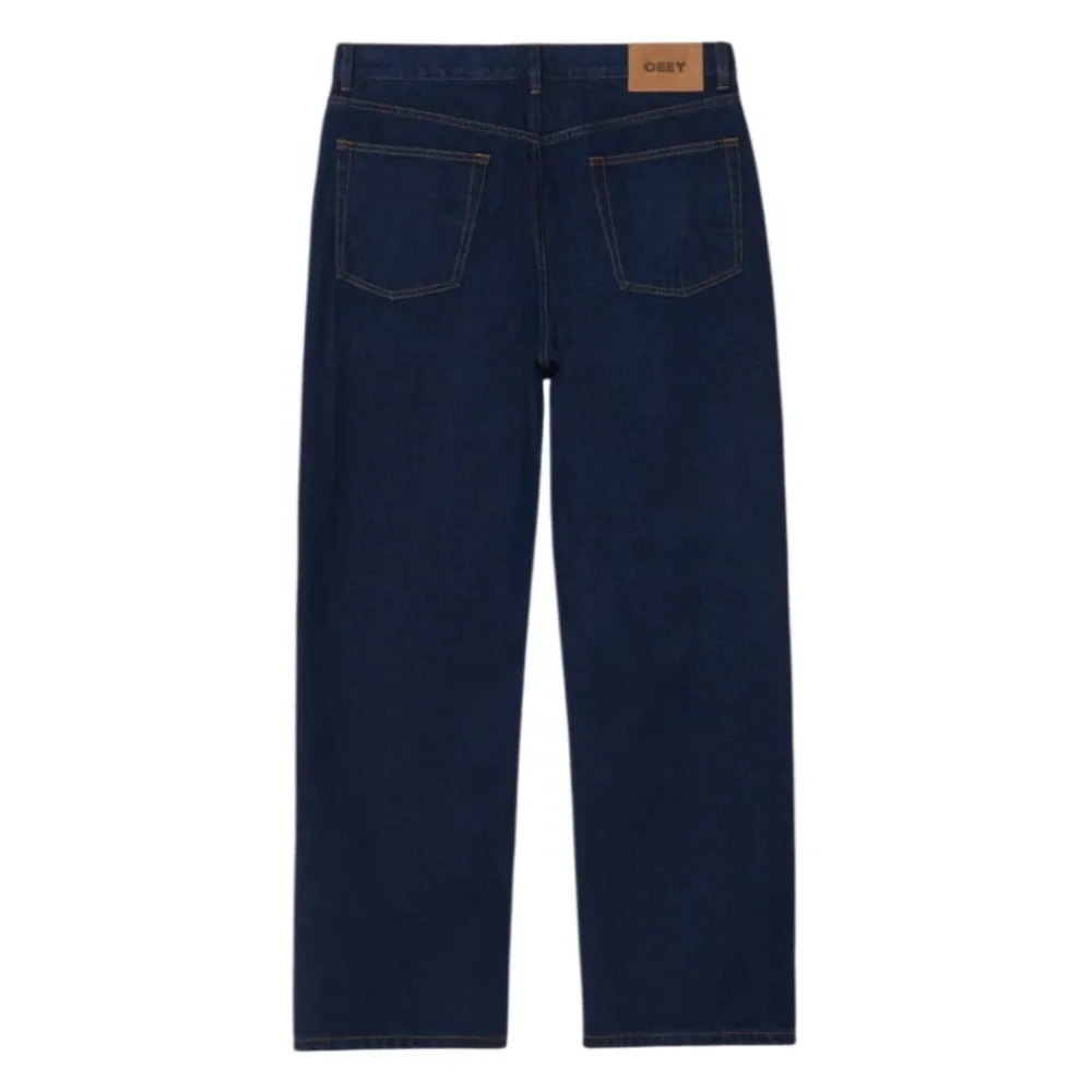 Jeans<Obey Baggy Denim Jeans Rinse Indigo Blå