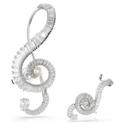 Smykker^Swarovski Baguette‑Cut Krystal Clip Øreringe Grå