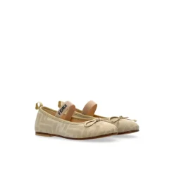 Ballerinasko<Fendi Ballerinasko med elastisk rem Beige