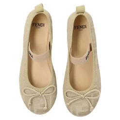 Ballerinasko<Fendi Ballerinasko med elastisk rem Beige