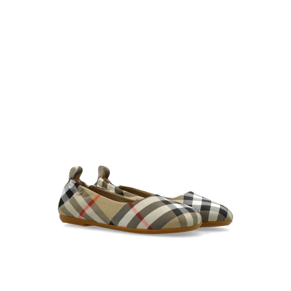 Ballerinasko^Burberry Ballerinasko med ternet mønster Beige