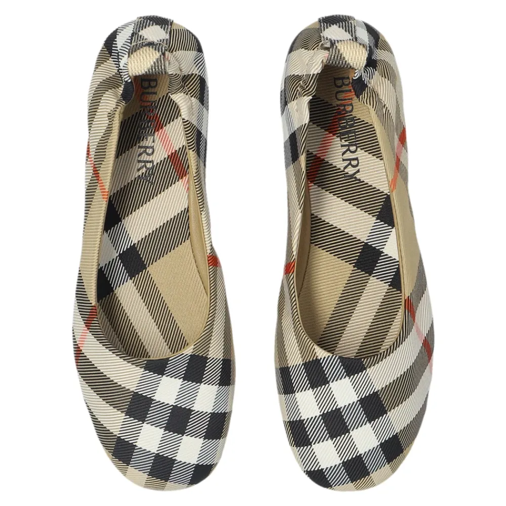 Ballerinasko^Burberry Ballerinasko med ternet mønster Beige