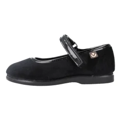 Pæne Sko<Victoria Ballet Flats med Ankelrem Sort