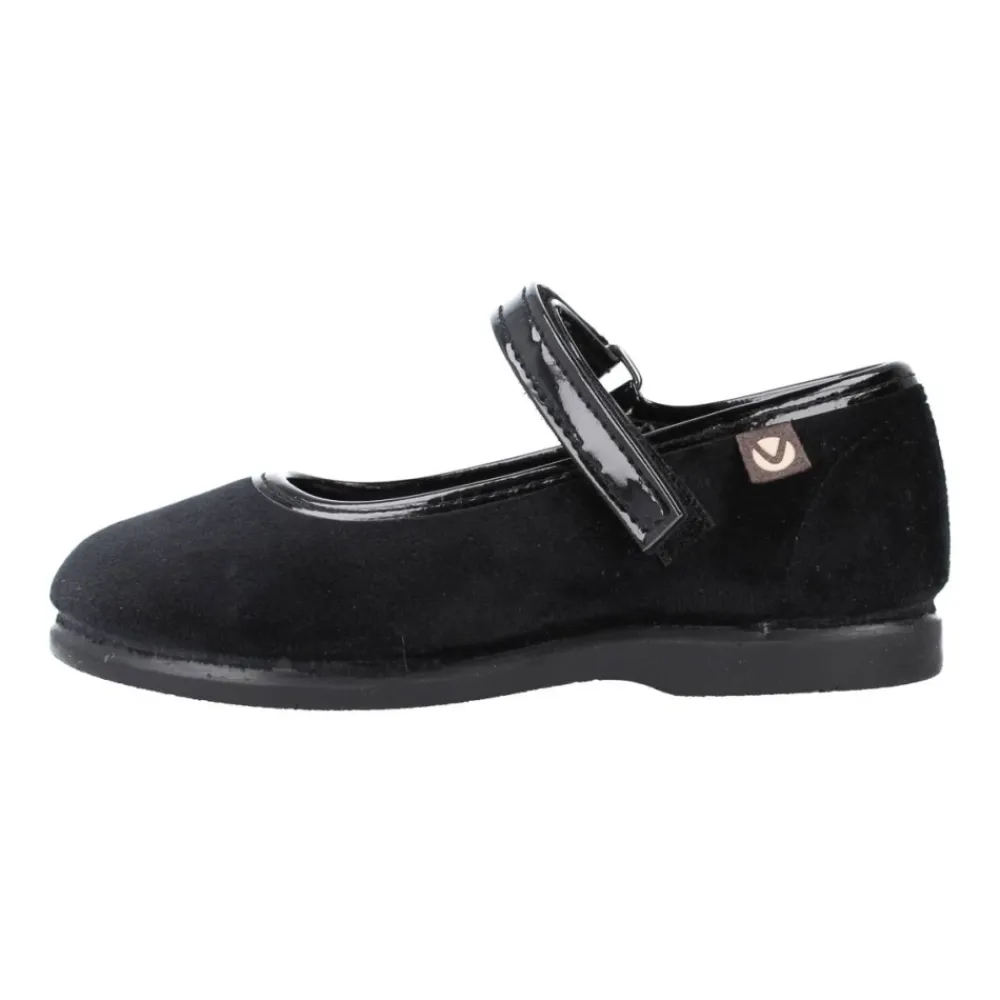 Pæne Sko<Victoria Ballet Flats med Ankelrem Sort