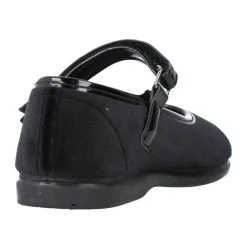 Pæne Sko<Victoria Ballet Flats med Ankelrem Sort