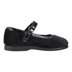 Pæne Sko<Victoria Ballet Flats med Ankelrem Sort