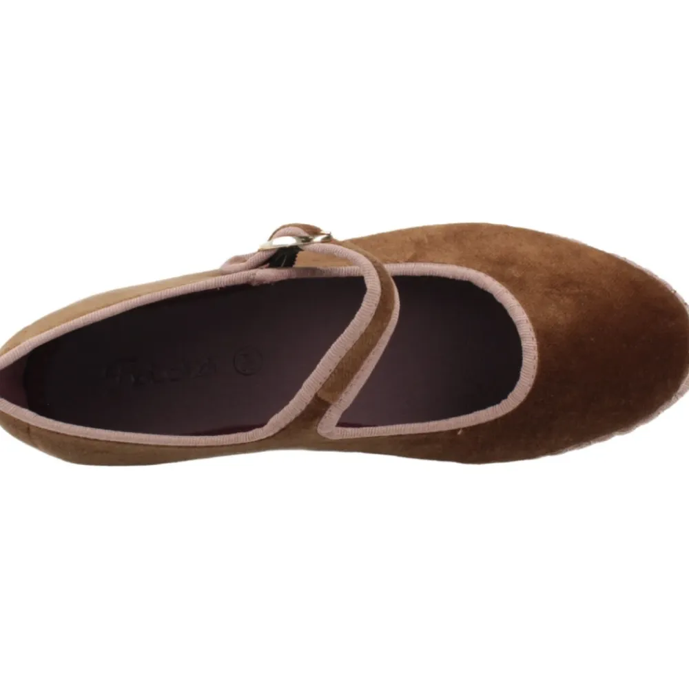 Ballerinasko^Flabelus Balthasar Velvet Ballet Flats Brun