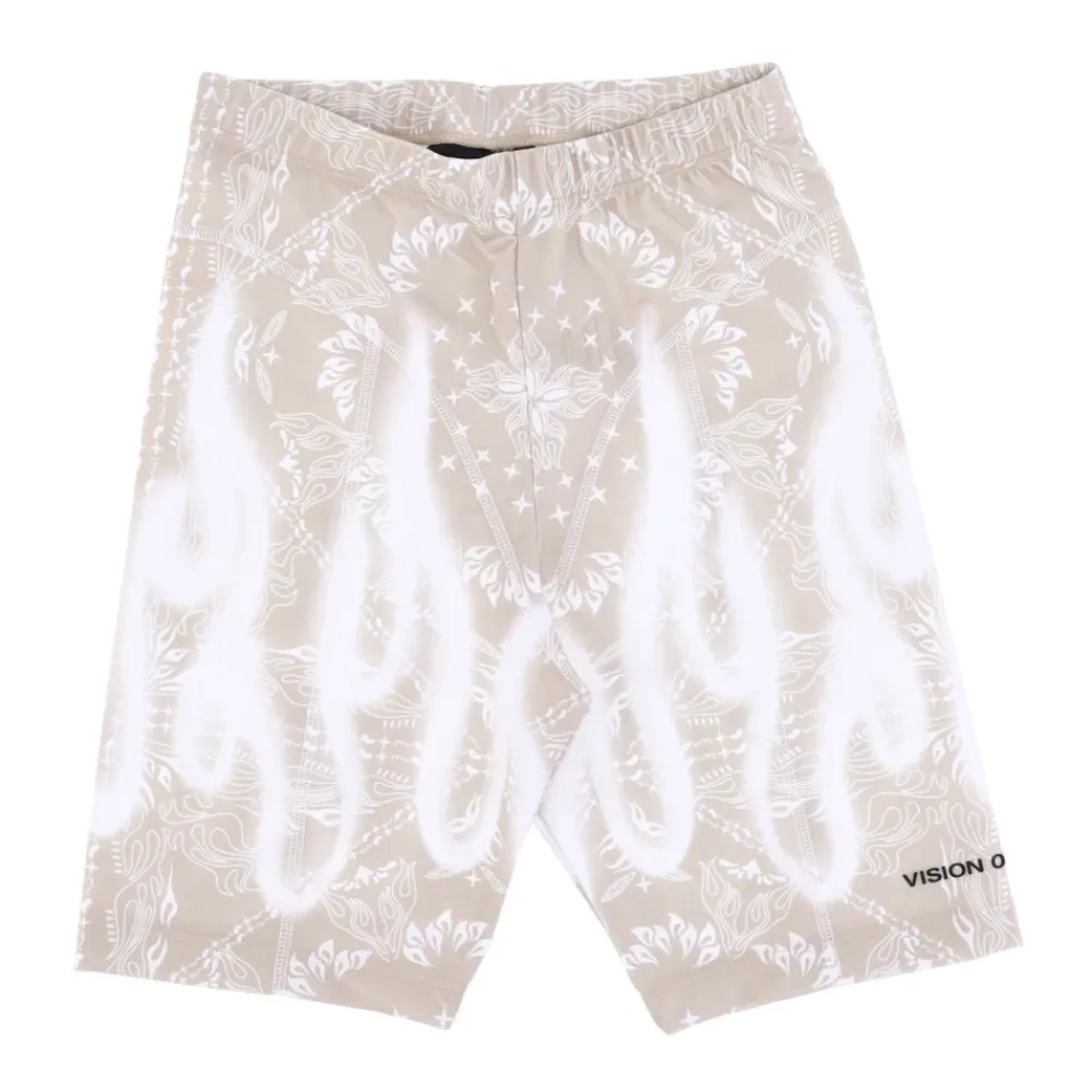Træningsbukser & Tights<VISION OF SUPER Bandana Print Cykelshorts Leggings Beige