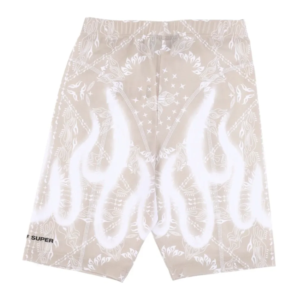 Træningsbukser & Tights<VISION OF SUPER Bandana Print Cykelshorts Leggings Beige