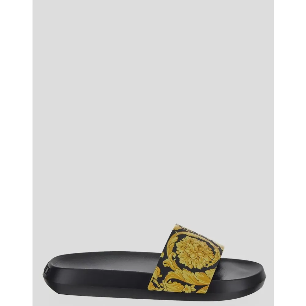 Sandaler^Versace Baroktryk Slide Sandaler Sort