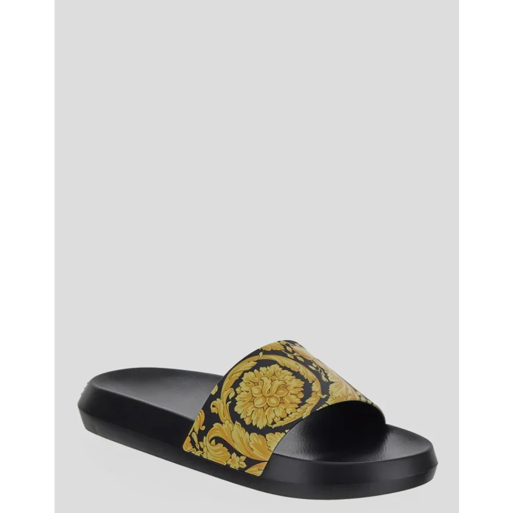 Sandaler^Versace Baroktryk Slide Sandaler Sort
