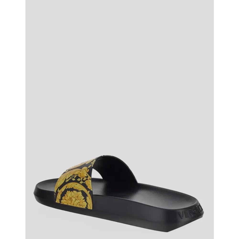 Sandaler^Versace Baroktryk Slide Sandaler Sort