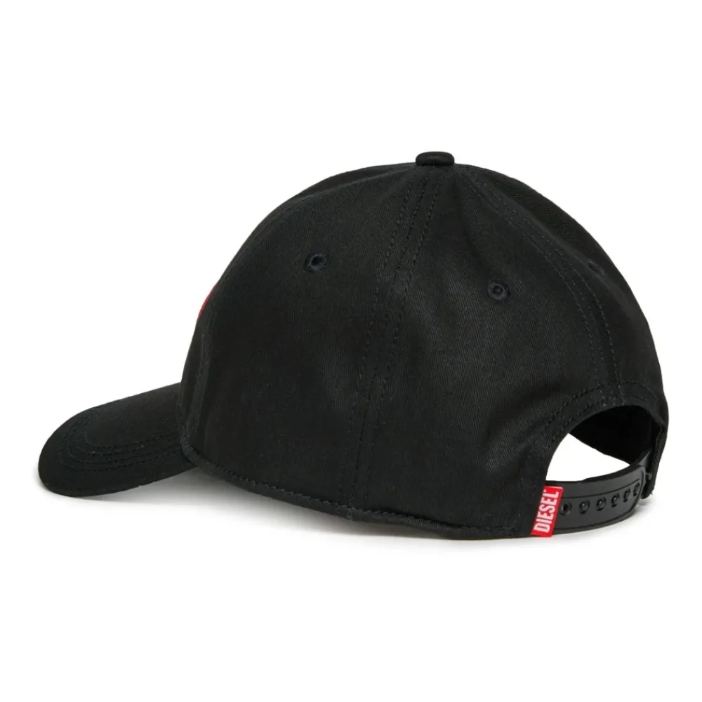 Huer & Kasketter<Diesel Baseballkasket i gabardine med kontrasterende label Sort