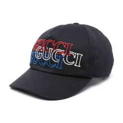 Huer, Kasketter & Hatte<Gucci Baseballkasket med broderet logo Blå