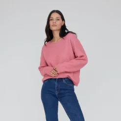 Sweatshirts<Basic Apparel - Claudine Scoop Neck - Fruit Dove Pink