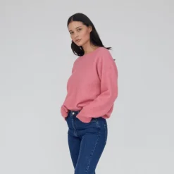 Sweatshirts<Basic Apparel - Claudine Scoop Neck - Fruit Dove Pink