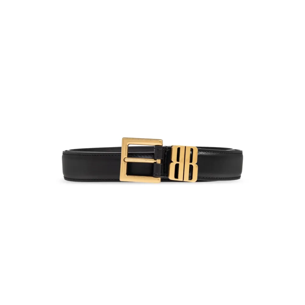 Bælter^Balenciaga BB Thin 25 Belt Sort
