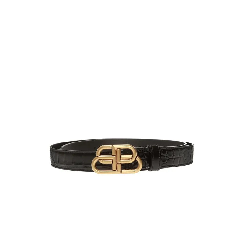 Bælter^Balenciaga BB Thin Belt Sort
