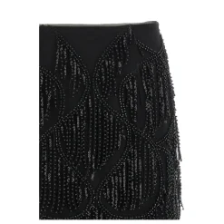 Nederdele<ROTATE Birger Christensen Beaded Fringed Skirt Sort