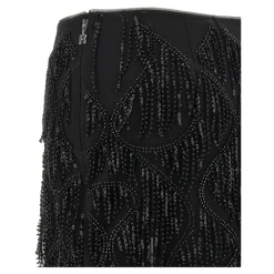 Nederdele<ROTATE Birger Christensen Beaded Fringed Skirt Sort