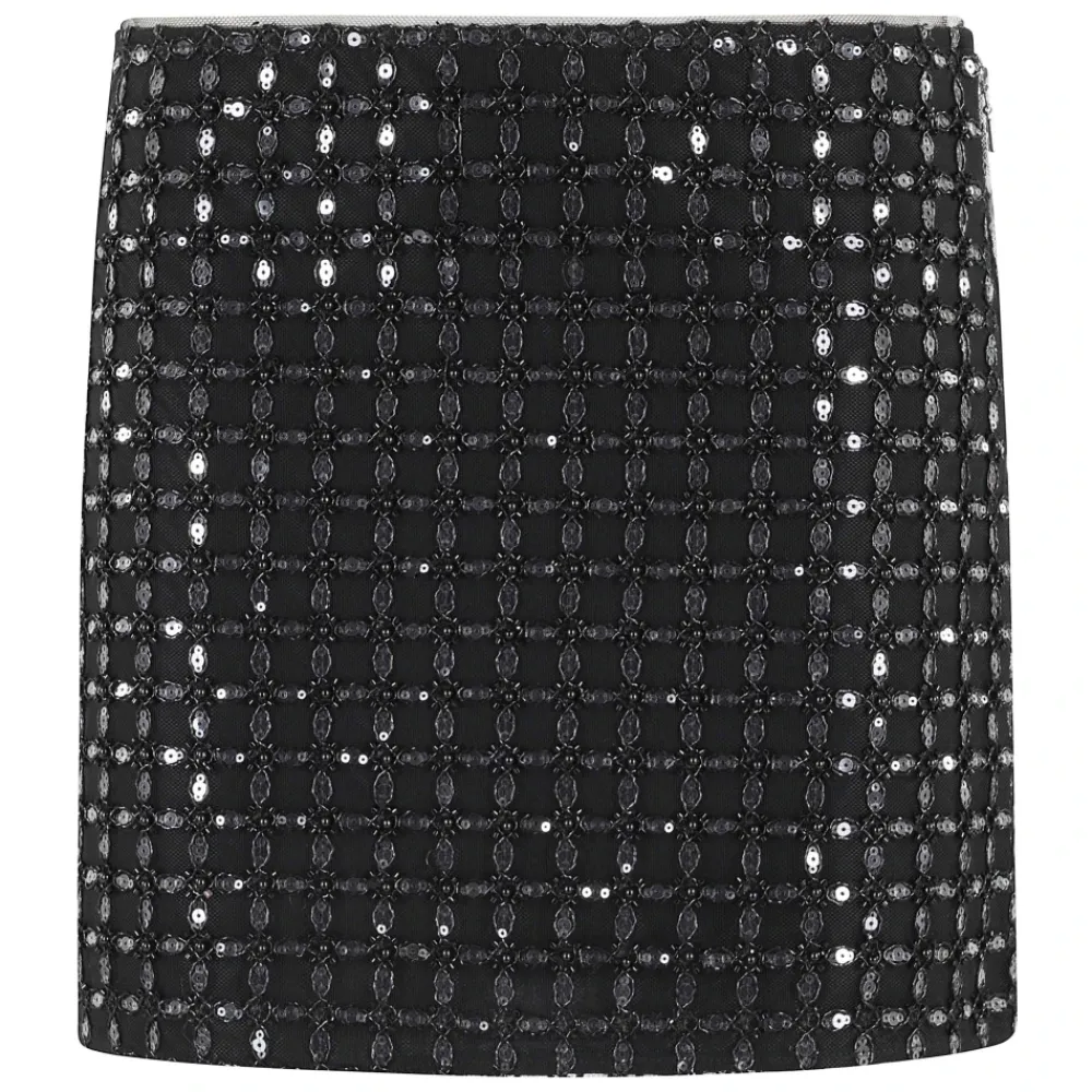 Nederdele<ROTATE Birger Christensen Beaded Mini Skirt Sort