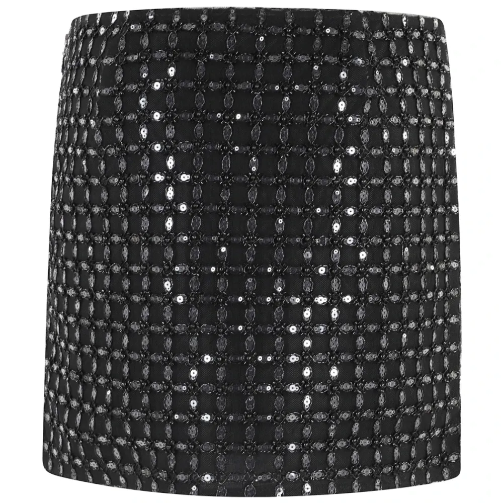 Nederdele<ROTATE Birger Christensen Beaded Mini Skirt Sort