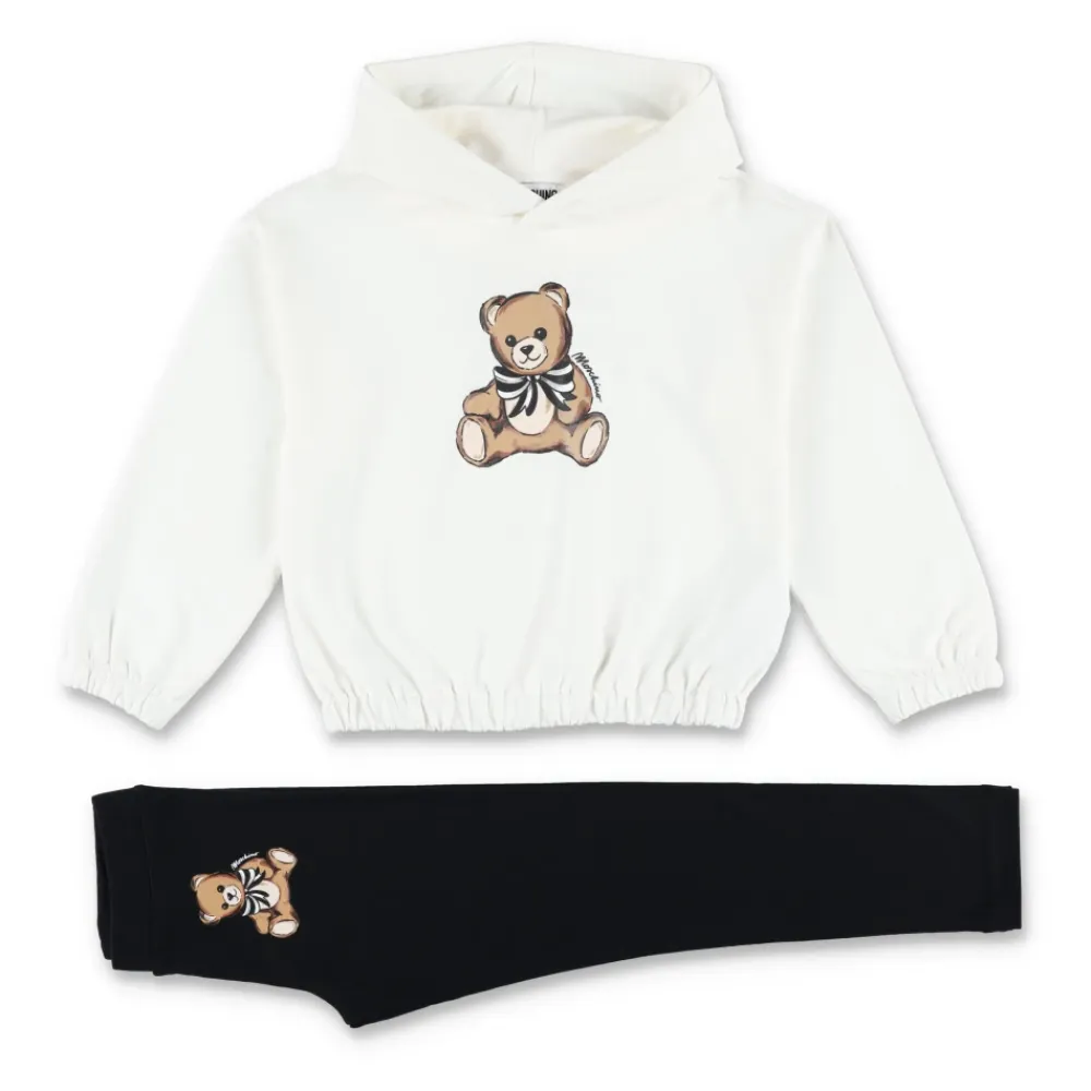 Bodystocking & Sæt<Moschino Bear Print Hoodie Leggings Sæt Hvid