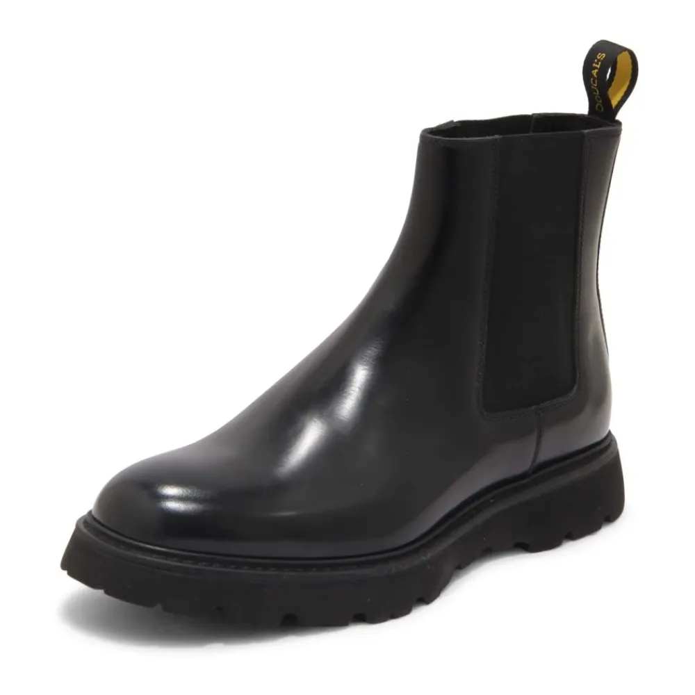 Chelsea Boots<Doucal's Beatles Chelsea Boots, Lavet i Italien Sort