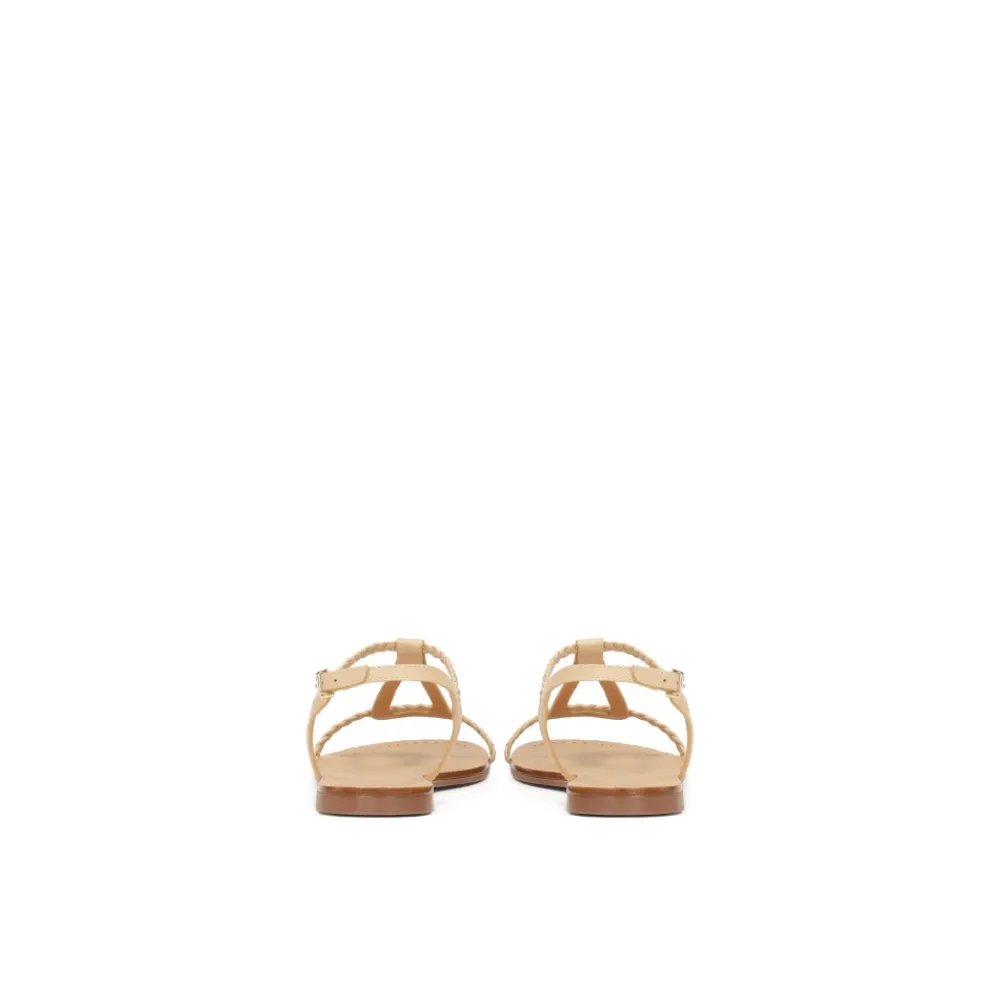 Sandaler^Kazar farvede sandaler dekoreret med flettet rem Beige