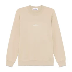 Trøjer|Sweatshirts<Stone Island Ribbed Crew Neck Sweater Beige