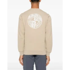 Trøjer|Sweatshirts<Stone Island Ribbed Crew Neck Sweater Beige