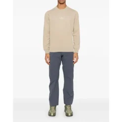 Trøjer|Sweatshirts<Stone Island Ribbed Crew Neck Sweater Beige