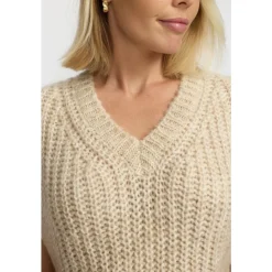 Striktrøjer & Sweatere^2-Biz Strikvest med V-hals Beige