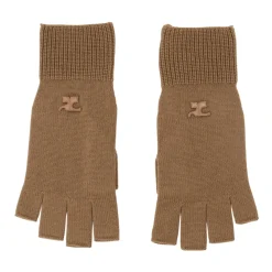 Handsker^Courrèges Beige Uld Unisex Logo Vanter Brun