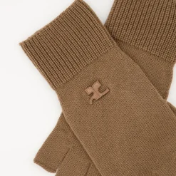 Handsker^Courrèges Beige Uld Unisex Logo Vanter Brun