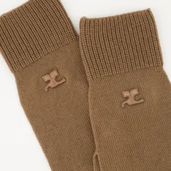 Handsker^Courrèges Beige Uld Unisex Logo Vanter Brun