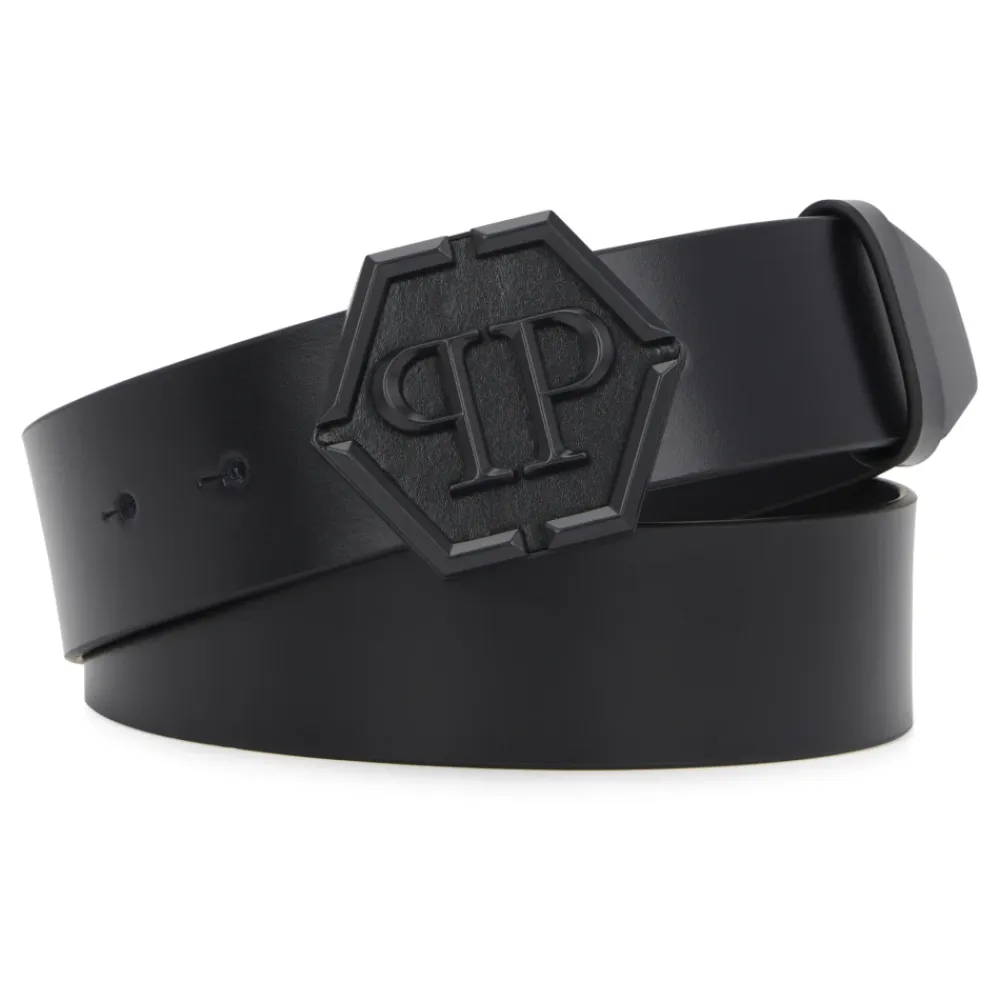 Bælter<Philipp Plein Belt Hexagon Sort