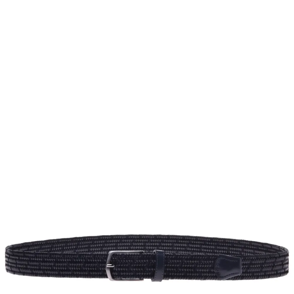 Bælter^Baldinini Belt in blue woven leather Blå
