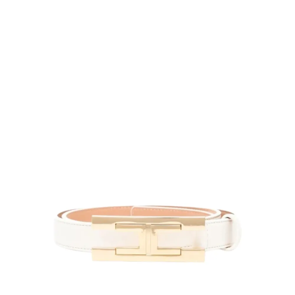 Bælter<Elisabetta Franchi Belt With Logo Hvid