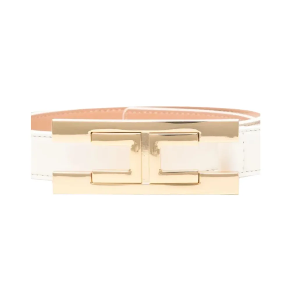 Bælter<Elisabetta Franchi Belt With Logo Hvid