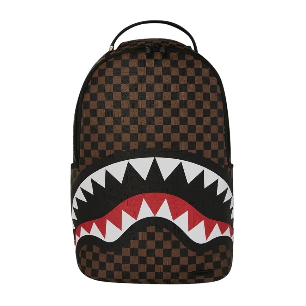 Rygsække<SPRAYGROUND Big Backpack Shark Check Embossed B8232 Brun