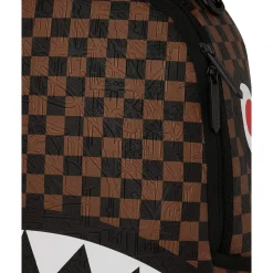 Rygsække<SPRAYGROUND Big Backpack Shark Check Embossed B8232 Brun