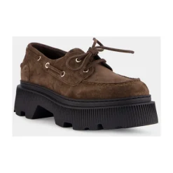 Loafers^Santoni Billie Suede Platform Loafers Brun