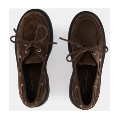 Loafers^Santoni Billie Suede Platform Loafers Brun