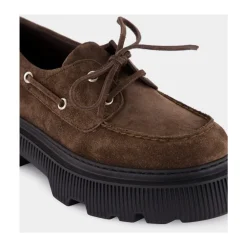 Loafers^Santoni Billie Suede Platform Loafers Brun