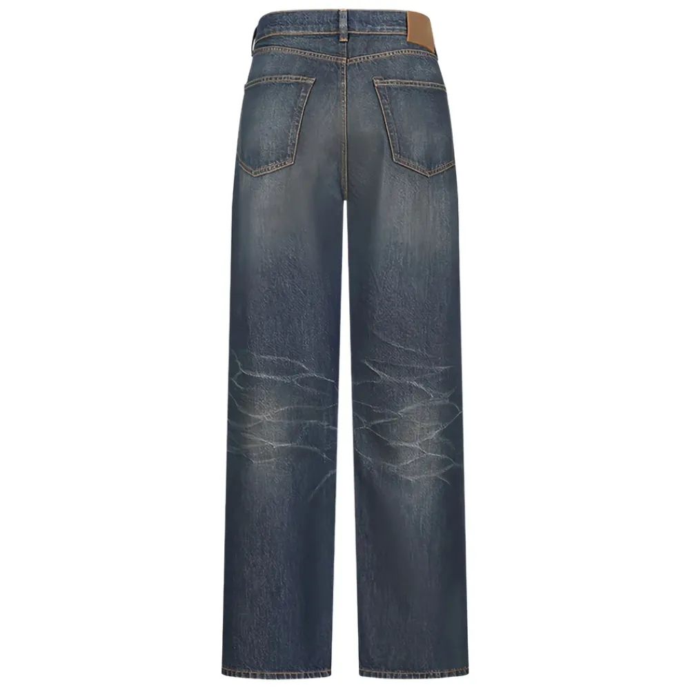 Jeans^Our Legacy Bomuld Faded Wash Jeans Knap Fly Blå