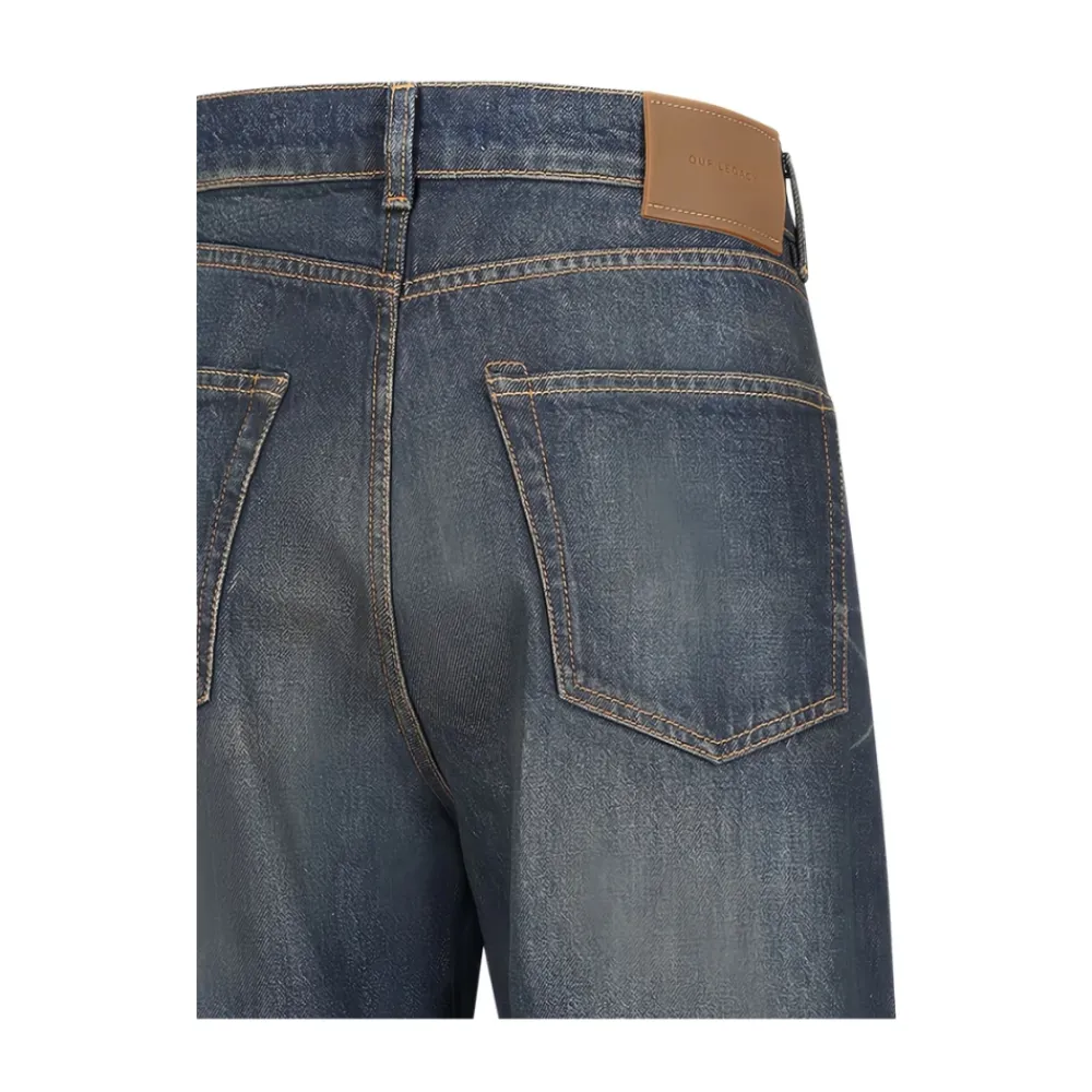 Jeans^Our Legacy Bomuld Faded Wash Jeans Knap Fly Blå