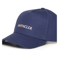 Huer, Kasketter & Hatte^Moncler Bomuld Gabardine Logo Broderet Hat Blå