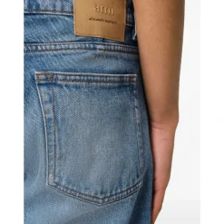 Jeans^Ami Paris Brugte Straight-Fit Denim Jeans Blå