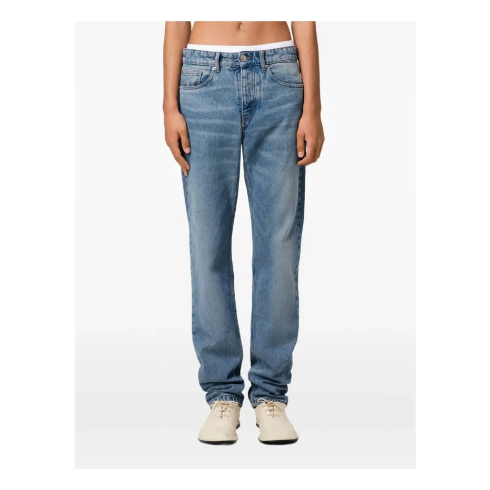 Jeans^Ami Paris Brugte Straight-Fit Denim Jeans Blå